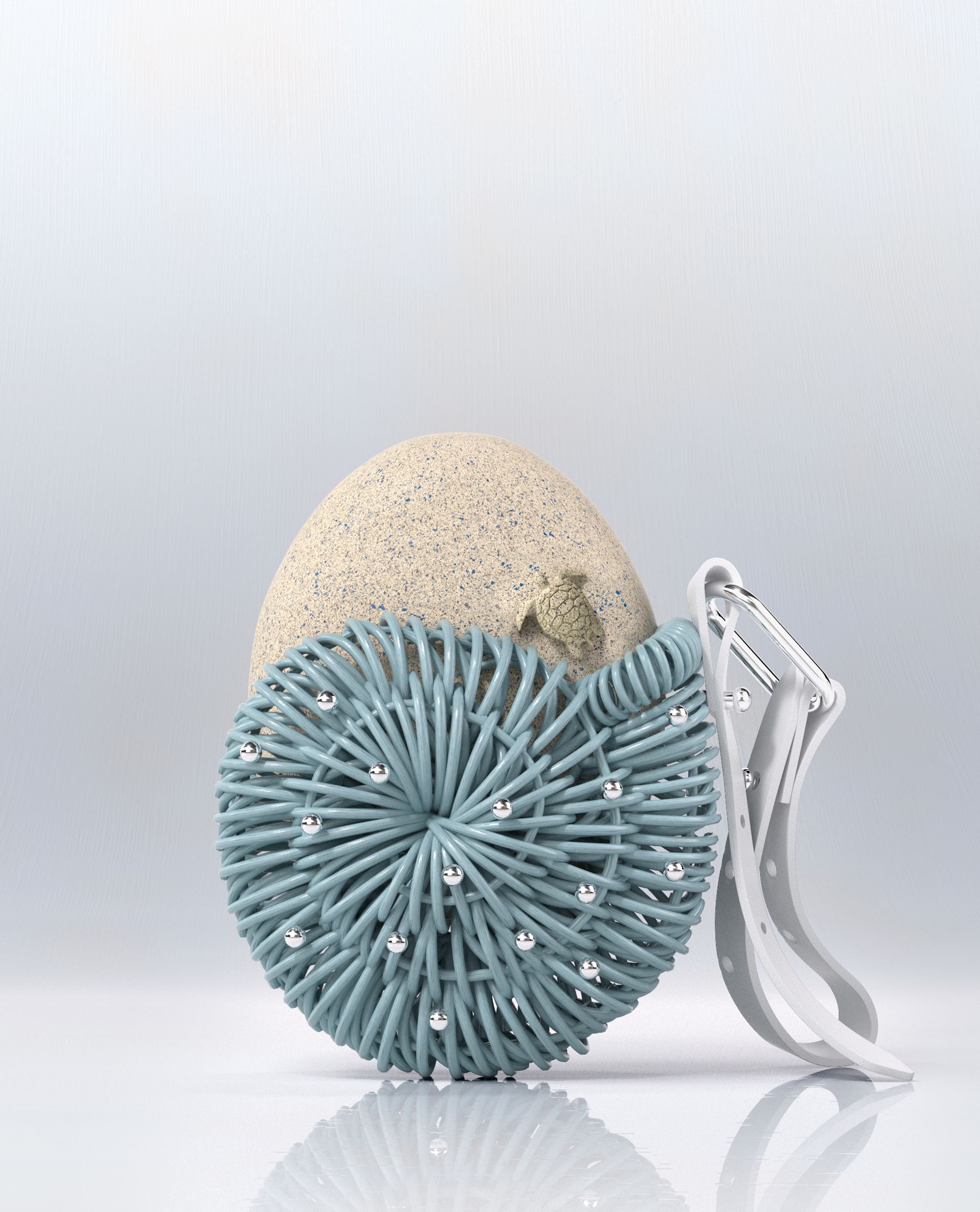 洗顔グッズ TAMBURINS RATTAN WEAR EGG PERFUME BLUE ラタンウェアキーホルダーエッグパフュームベージュ | TAMBURINS