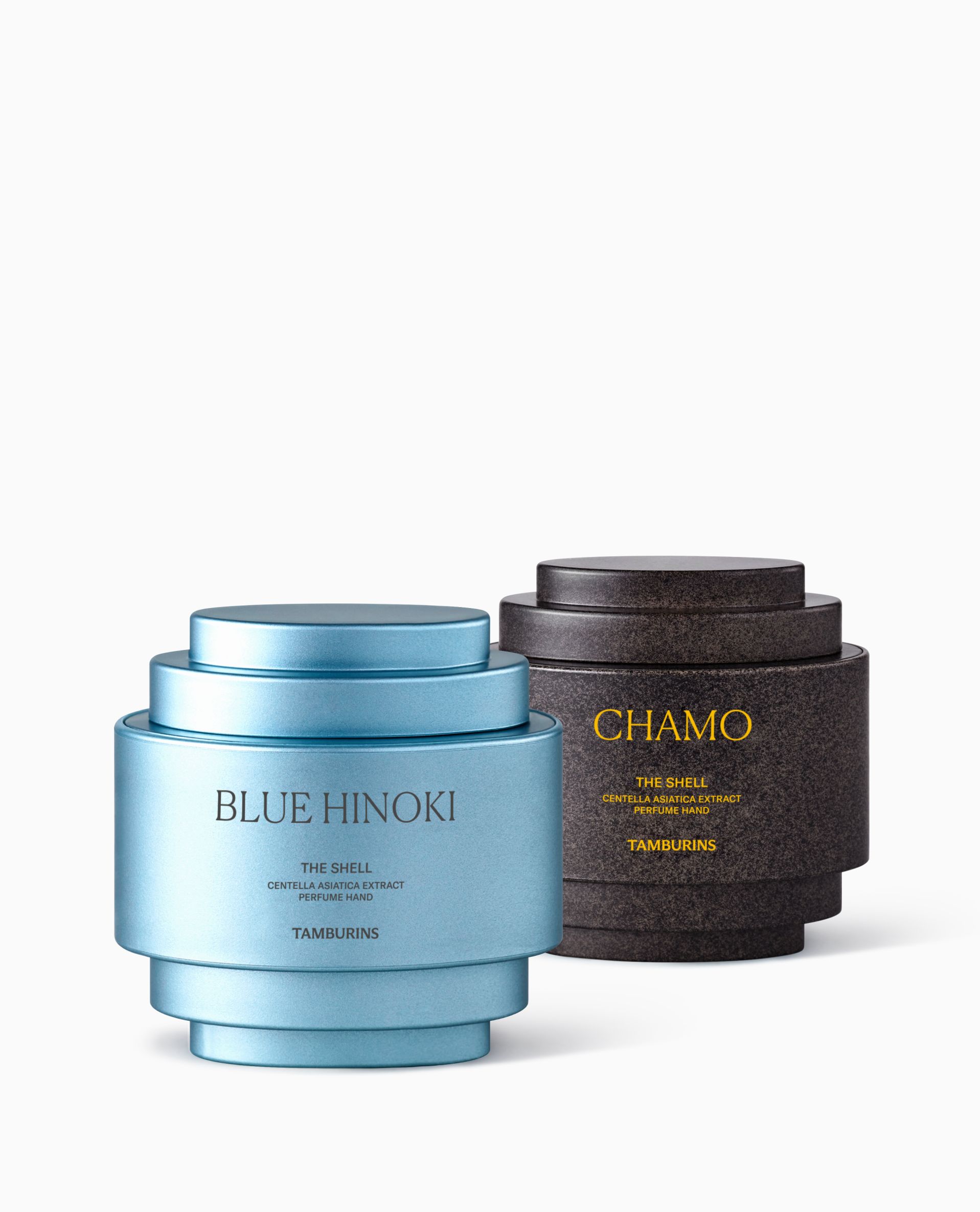 SHELL PERFUME HAND DUO SET (BLUE HINOKI & CHAMO) | TAMBURINS